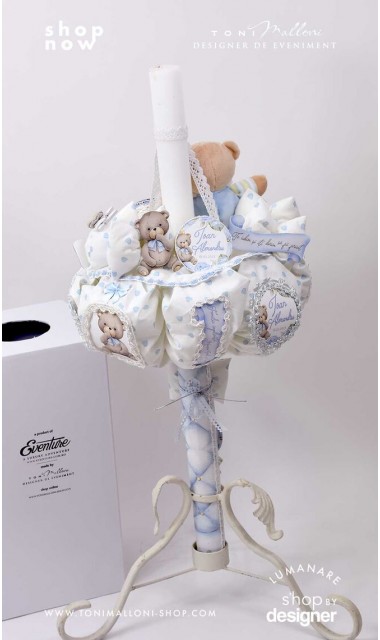 Lumanare de botez cu ursuletul Teddy Bear King 3